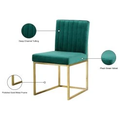 MOD The Dice Dining Chair, Green, Velvet, Gold Base, Set Of 2 -abbyson shop e7412ad4027415fb 0744 w800 h800 b1 p0
