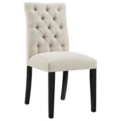 LexMod Duchess Parsons Upholstered Fabric Dining Side Chair, Beige