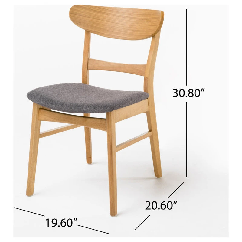 GDFStudio GDF Studio Helen Mid Century Dining Chair, Set Of 2, Dark Gray/Natural Oak 5 GDFStudio GDF Studio Helen Mid Century Dining Chair, Set Of 2, Dark Gray/Natural Oak - Image 3