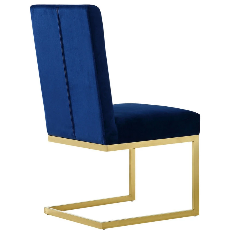 Meridian Furniture Cameron Velvet Dining Chair, Set Of 2, Navy 4 Meridian Furniture Cameron Velvet Dining Chair, Set Of 2, Navy - Image 2