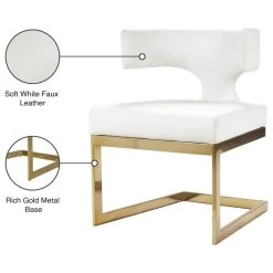 MOD The Eve Dining Chair, White And Gold, Faux Leather And Metal -abbyson shop ef716dd902741204 0745 w800 h800 b1 p0