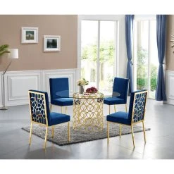 MOD The Weaver Dining Chair, Navy, Velvet, Gold Base Set Of 2 -abbyson shop f011318a0274148b 1268 w800 h800 b0 p0
