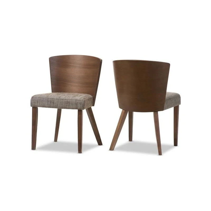 Baxton Studio Sparrow Brown And Gravel Wood Modern Dining Chair, Set Of 2 5 Baxton Studio Sparrow Brown And Gravel Wood Modern Dining Chair, Set Of 2 - Image 3