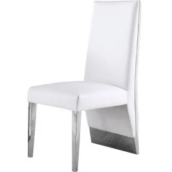 Meridian Furniture Porsha Dining Chair, Set Of 2, White Faux Leather, Chrome Legs -abbyson shop f0812cbe027414a4 3371 w800 h800 b1 p0