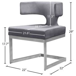 MOD The Eve Dining Chair, Gray And Chrome, Velvet And Metal -abbyson shop f1c113fe027415d9 0745 w800 h800 b1 p0