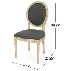 GDFStudio GDF Studio Reed Upholstered Farmhouse Dining Chairs, Set Of 2, Dark Gray/Print/N -abbyson shop f2615af00369c0f3 5359 w800 h800 b1 p0