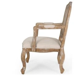 GDFStudio Biorn French Country Upholstered Dining Armchair, Beige + Natural, Set Of 2 -abbyson shop f2915ece00792c0f 1706 w800 h800 b1 p0