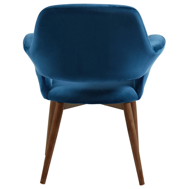 WHI Velvet Upholstered Accent Chair, Blue 5 WHI Velvet Upholstered Accent Chair, Blue - Image 3