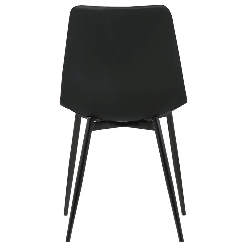 Armen Living Monte Contemporary Dining Chair With Black Powder Coated Metal Legs, Black 7 Armen Living Monte Contemporary Dining Chair With Black Powder Coated Metal Legs, Black - Image 5
