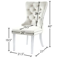 MOD The Dame Dining Chair, Cream, Velvet, Set Of 2 -abbyson shop f31138b80274136f 0735 w800 h800 b1 p0