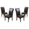 GDFStudio GDF Studio Percival T-stitched Chocolate Brown Leather Dining Chairs, Brown, Set