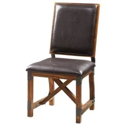 Olliix The Ivan Dining Chair, Chocolate Brown, Faux Leather