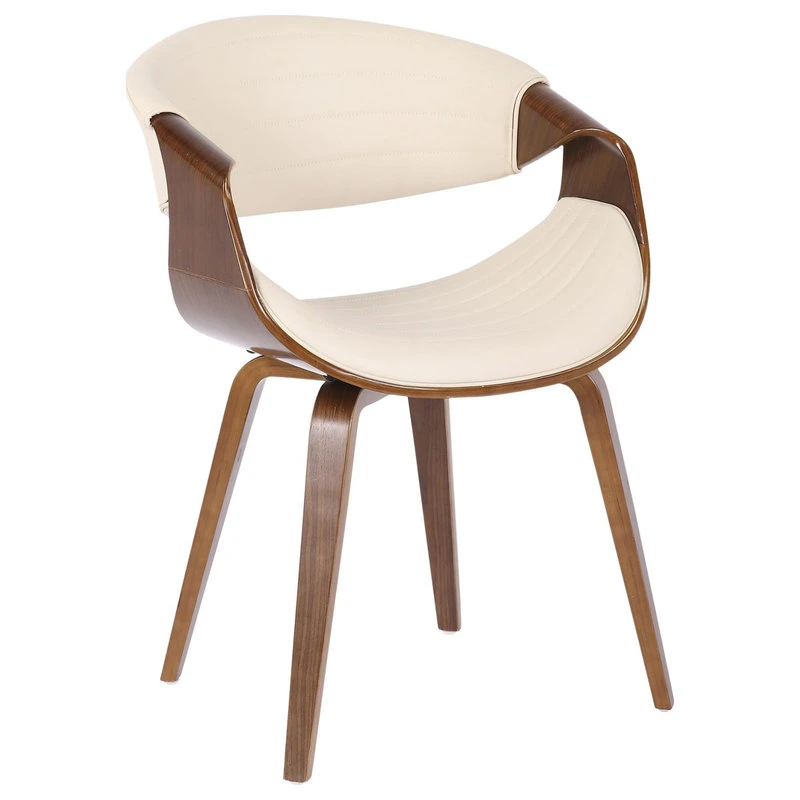 MOD The Aria Dining Chair, Walnut And Cream, Wood, PU Leather 3 MOD The Aria Dining Chair, Walnut And Cream, Wood, PU Leather