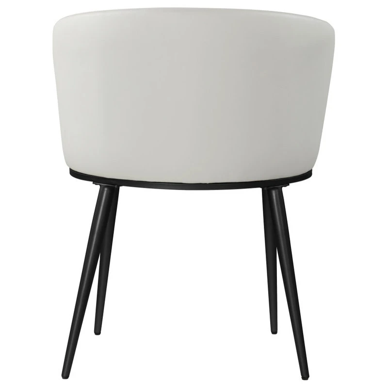 Meridian Furniture Skylar Dining Chair, Set Of 2, White Faux Leather, Matte Black Iron Legs 5 Meridian Furniture Skylar Dining Chair, Set Of 2, White Faux Leather, Matte Black Iron Legs - Image 3