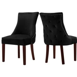 MOD The Splendor Dining Chair, Black, Velvet, Set Of 2