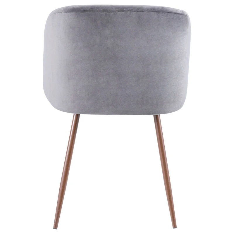 LumiSource Fran Dining Chair, Walnut And Blue Velvet, Set Of 2, Walnut And Gra 6 LumiSource Fran Dining Chair, Walnut And Blue Velvet, Set Of 2, Walnut And Gra - Image 4