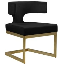 MOD The Eve Dining Chair, Black And Gold, Velvet And Metal