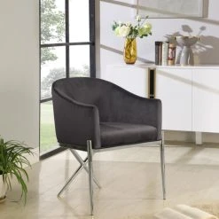 MOD The Parker Dining Chair, Velvet, Gray, Chrome Legs 11 MOD The Parker Dining Chair, Velvet, Gray, Chrome Legs -abbyson shop faf1bb0002741736 0747 w800 h800 b0 p0