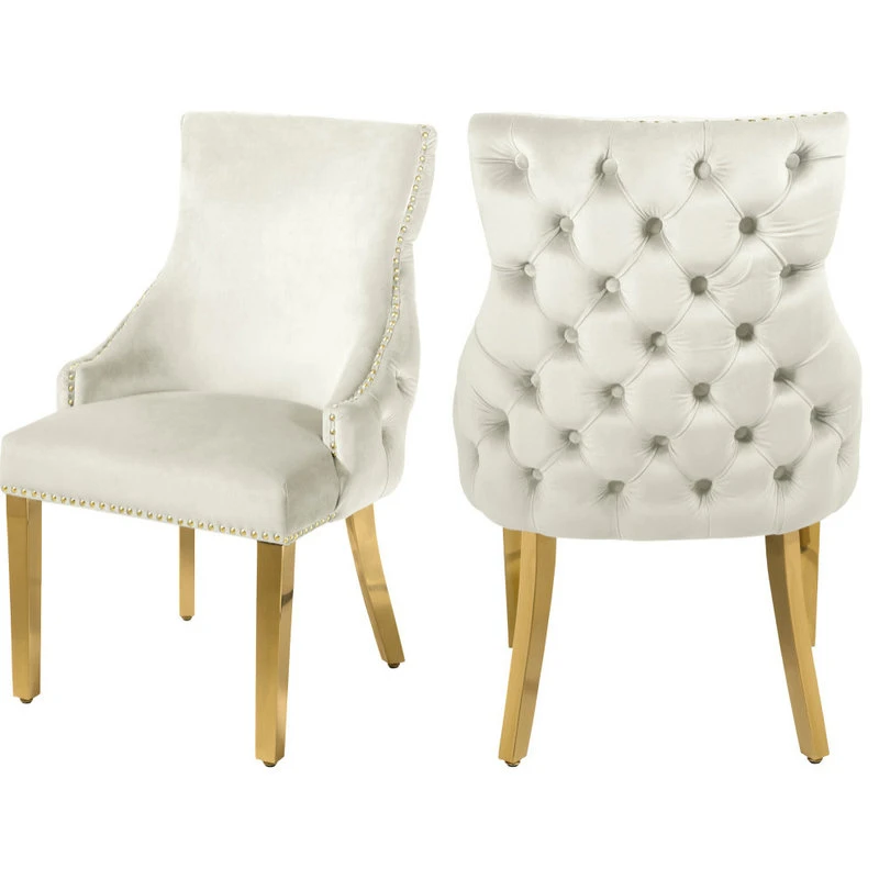 MOD The Sovereign Dining Chair, Cream, Velvet, Set Of 2 3 MOD The Sovereign Dining Chair, Cream, Velvet, Set Of 2
