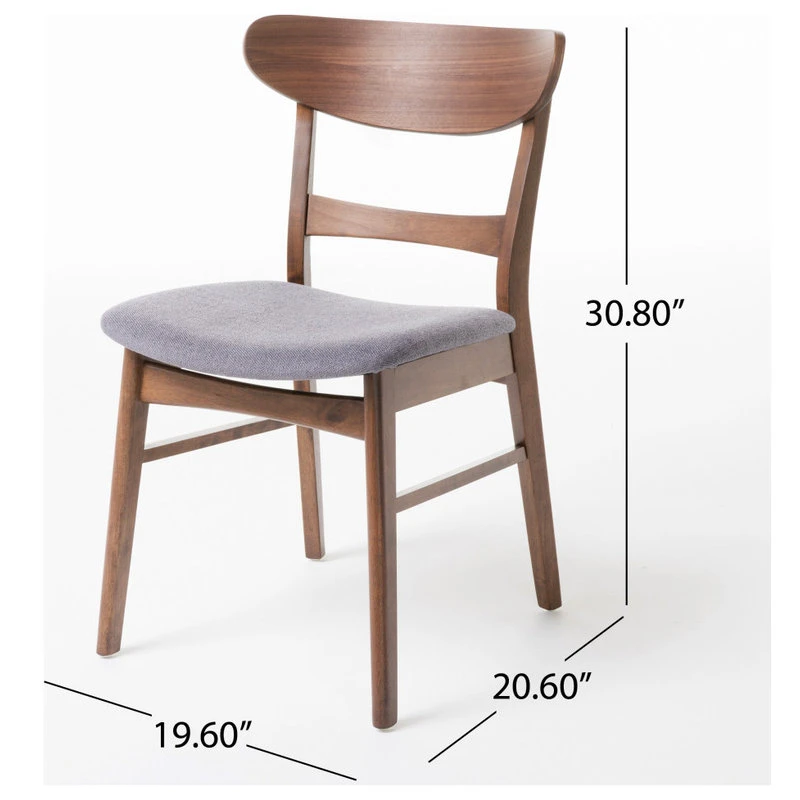 GDFStudio Skylar Dining Chairs, Set Of 4, Dark Gray/Walnut 12 GDFStudio Skylar Dining Chairs, Set Of 4, Dark Gray/Walnut - Image 10