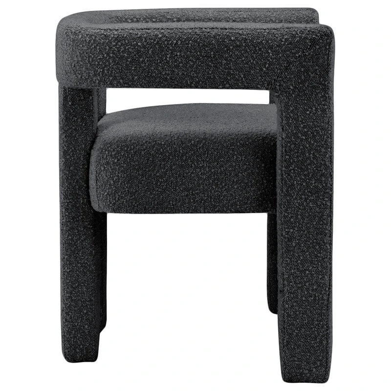MOD The Camille Dining Chair, Bouclé Fabric, Black 5 MOD The Camille Dining Chair, Bouclé Fabric, Black - Image 3
