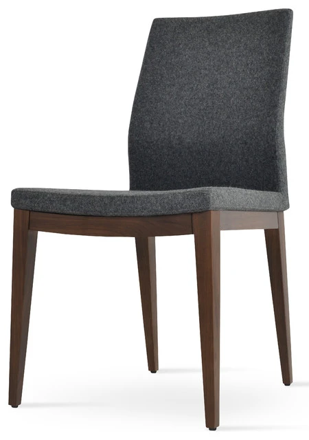 SohoConcept Pasha Wood High Back Chair, Solid Beech Walnut Finish Base, Dark Gray Wool 3 SohoConcept Pasha Wood High Back Chair, Solid Beech Walnut Finish Base, Dark Gray Wool