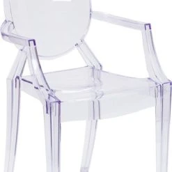 Flash Furniture Ghost Chair With Arms, Transparent Crystal